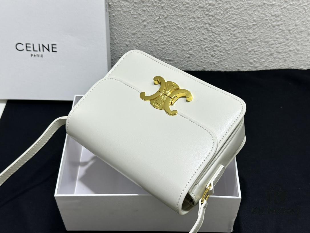 6930ab846e68136f4d9accfc Celine Triomphe Hand-Rubbed Calfskin Shoulder Bag