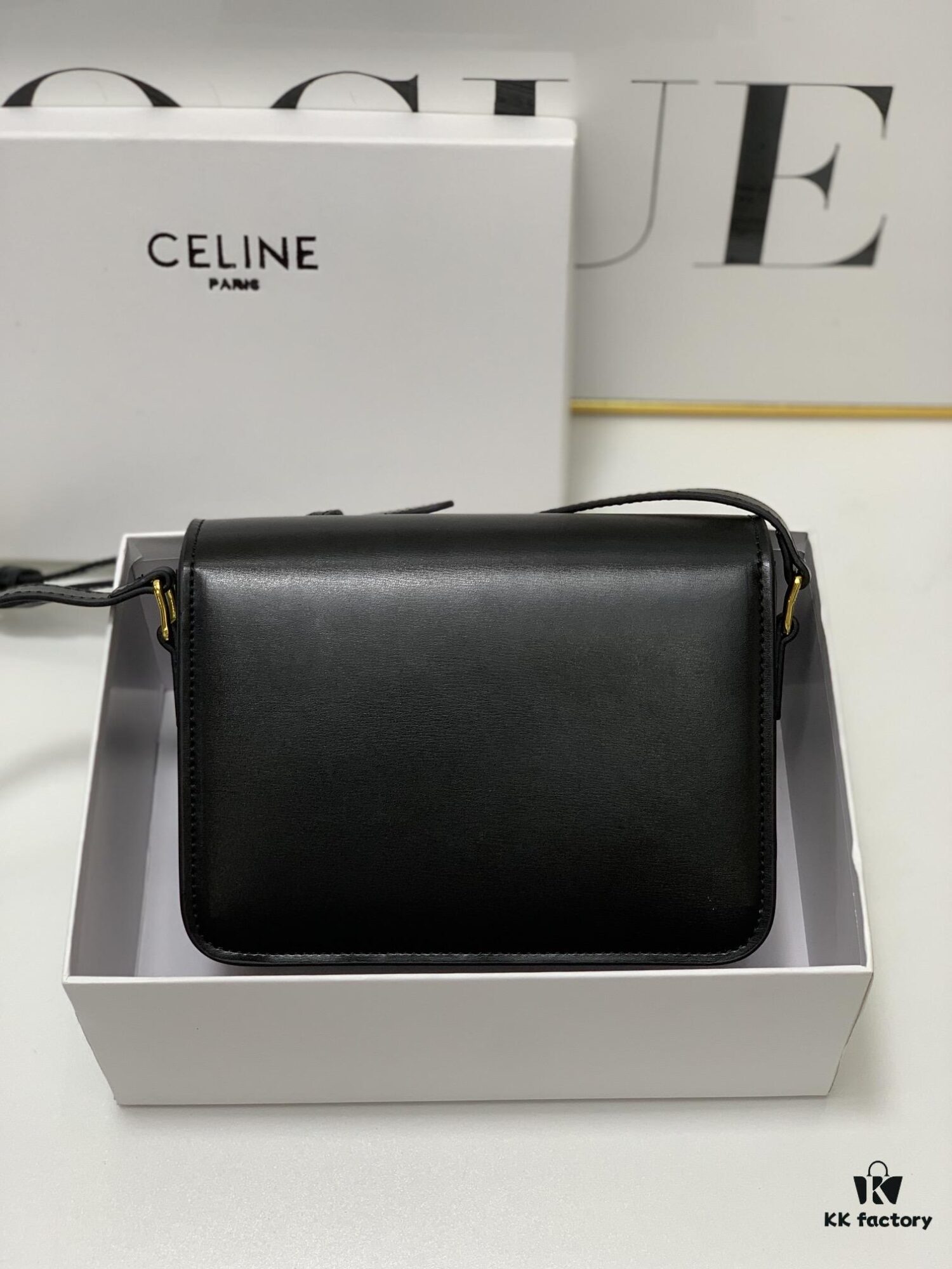 6930ab8e6e68136f4d9acd0e Celine Triomphe Hand-Rubbed Calfskin Shoulder Bag