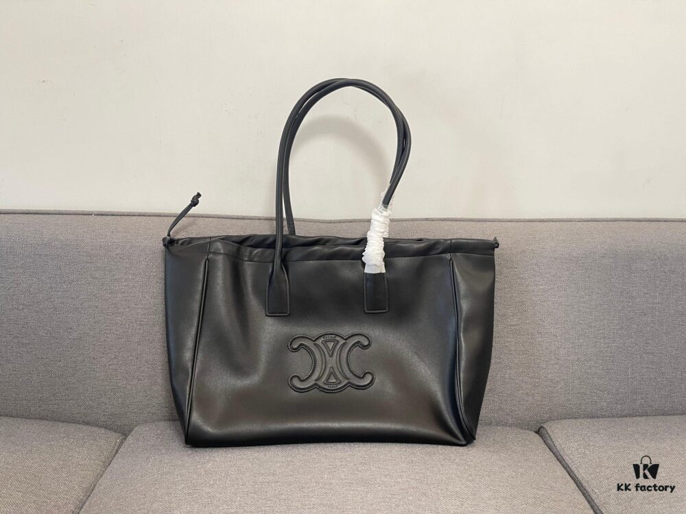 6930abb06e68136f4d9acd4a CELINE CABAS TRIOMPHE Large Drawstring Tote Bag in Soft Leather