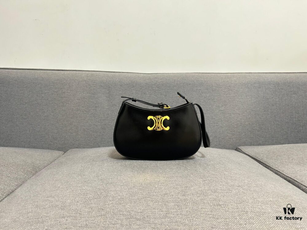 6930abef6e68136f4d9acdb0 CELINE Arc de Triomphe TILLY Signature Print Leather Handbag TRIOMPHE Canvas, Cowhide Leather Trim, Lambskin Lining, Gold-Tone Hardware, Sling or Crossbody Wear, Zip Closure, One Main Compartment, One Interior Flat Pocket, Adjustable Strap - Model No. 4233#, Size: 22cm