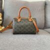 CELINE Small Triomphe Canvas Logo-Printed Calfskin Boston Bag