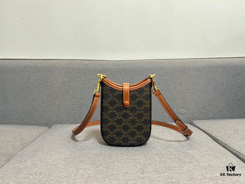 6930ac0b6e68136f4d9acde2 CELINE Phone Bag, Styling Essential, Material: Interior - Full-Grain Leather, Exterior - Vintage Pattern, Unisex Design, Must-Have Style