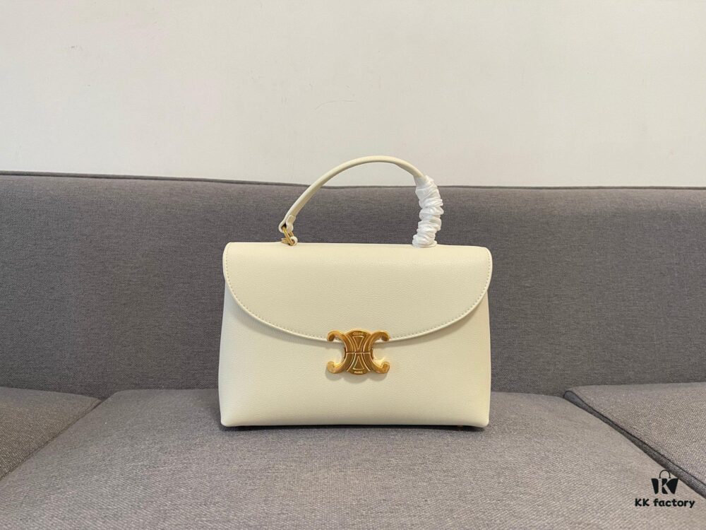 6930ac2c6e68136f4d9ace19 New Arrival A CELINE Arc de Triomphe Kelly Bag, New Design with Triumphal Arch Closure, Exuding Elegance