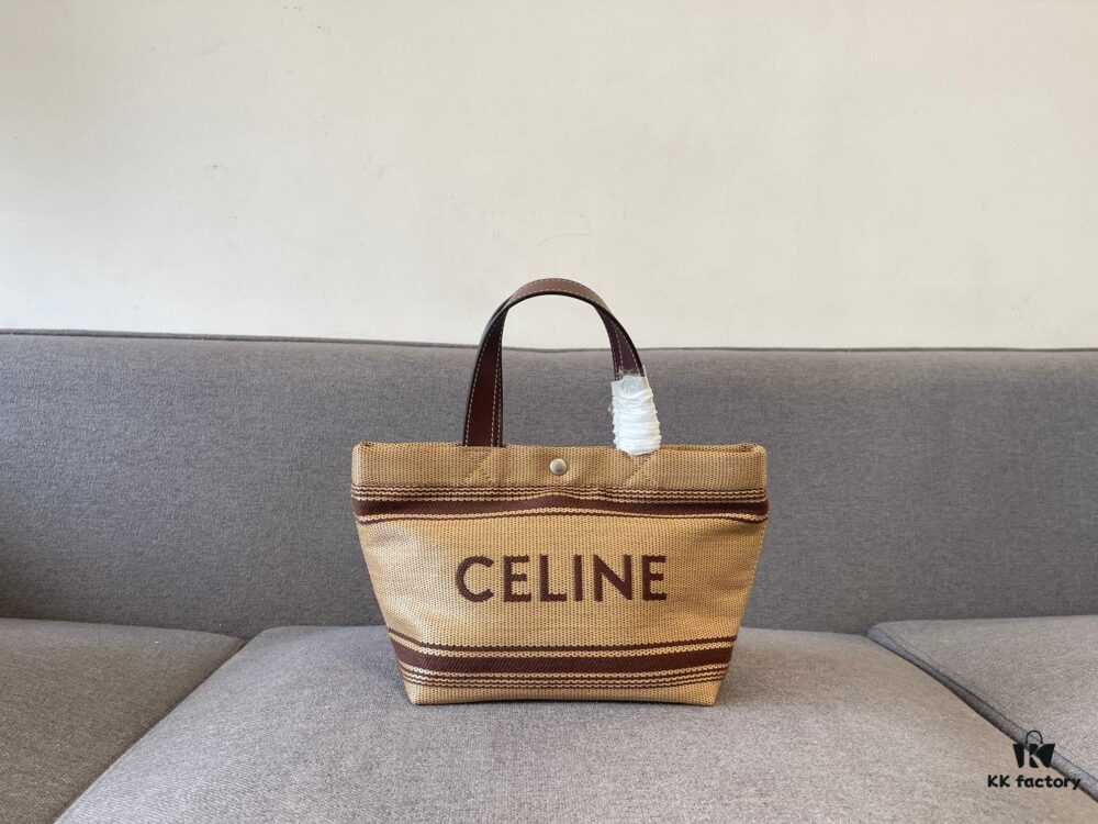 6930ac3e6e68136f4d9ace35 New Arrival CELINE 24's New Woven Tote Bag - Mini Leather Trim, Color-Blocked Logo Closure, Handheld, Shoulder & Crossbody Wear