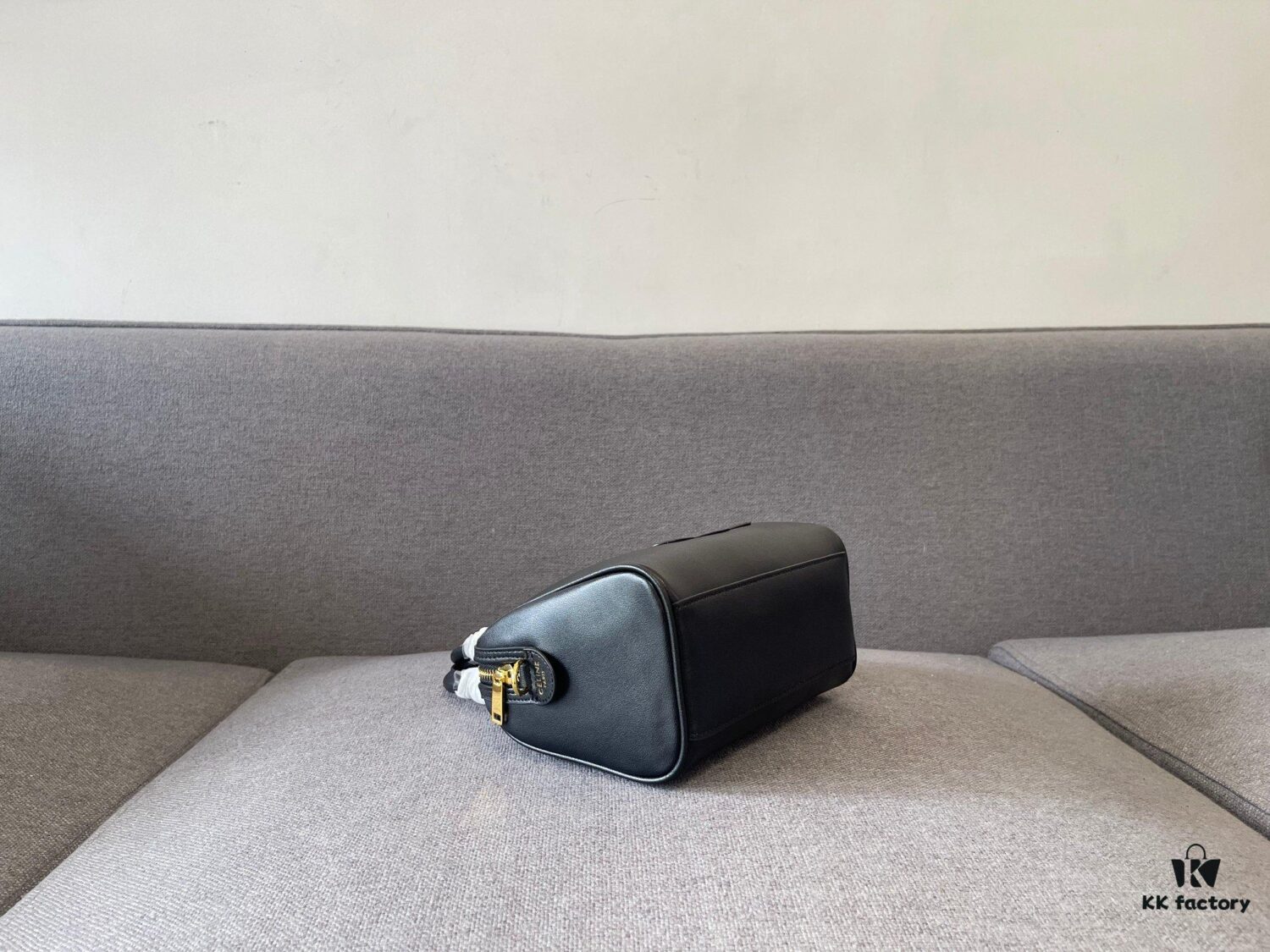 6930ac806e68136f4d9acea6 Celine Arc Triomphe Small Boston Pillow Bag in Leather and Fabric Materials