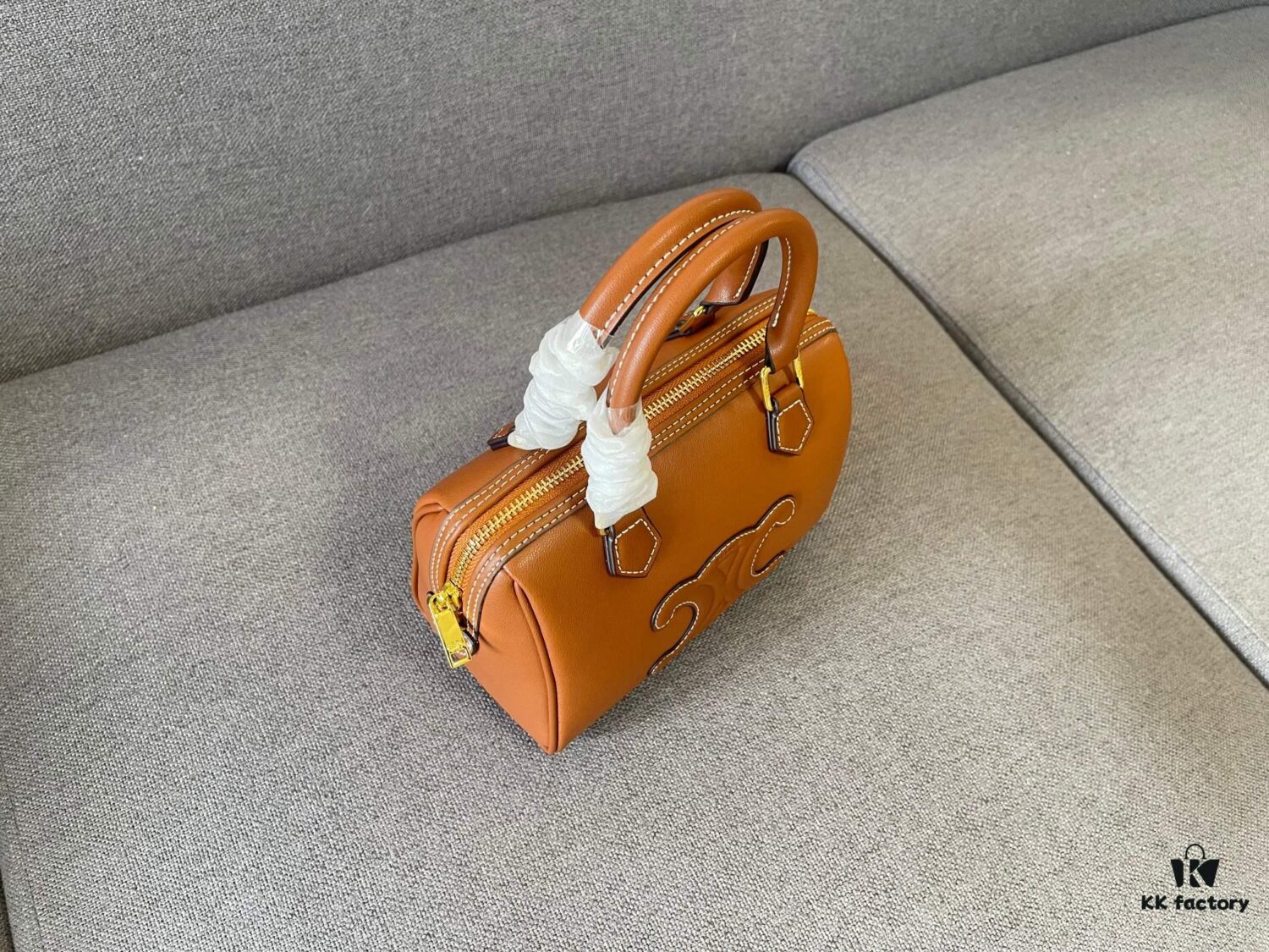 6930ac866e68136f4d9aceb1 Celine Arcades Small Boston Pillow Bag in Leather and Fabric Materials