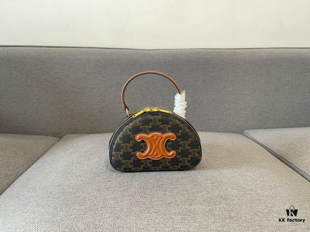 6930ac9e6e68136f4d9aced5 Celine New Logo Print Half-Moon Mini Bag