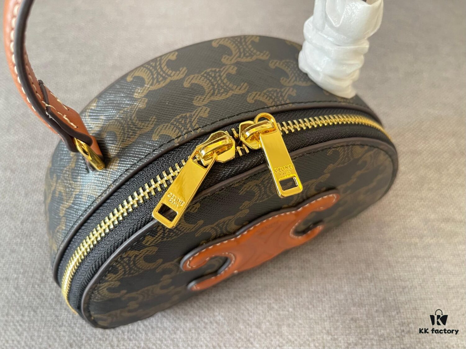 6930aca26e68136f4d9acede Celine New Logo Print Half-Moon Mini Bag