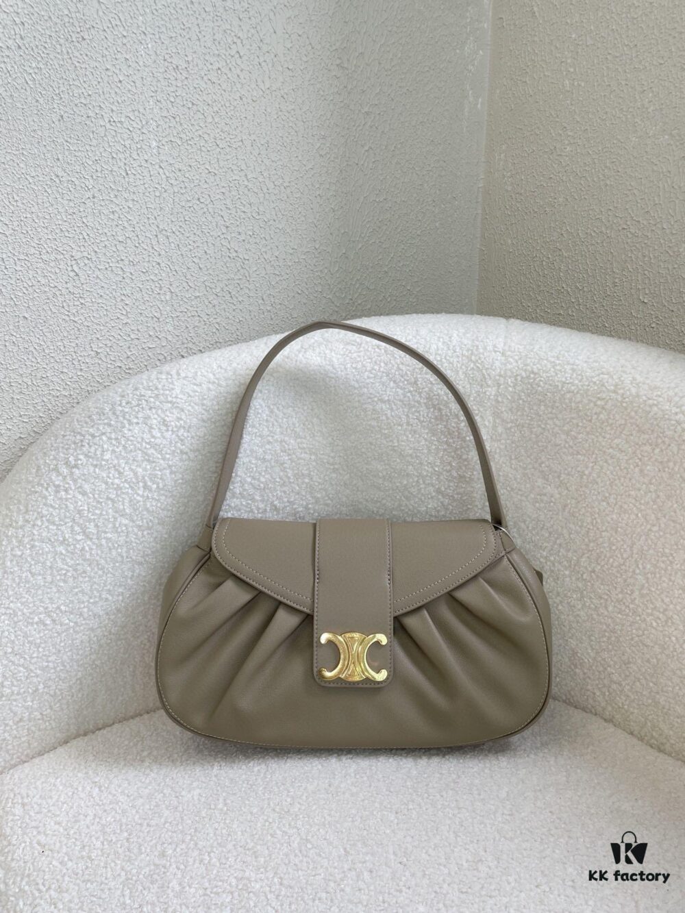 6930acc66e68136f4d9acf17 CELINE Spring-Summer Collection New Release POLLY Bag - Iconic Triomphe Logo, Wave-Bottom Design, Lambskin Lining, Magnetic Closure, Dual Carry Options