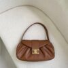 CELINE Spring/Summer New Arrival POLLY Bag - Iconic Triomphe Logo, Wave-Base Design, Full-Grain Calf Leather with Lambskin Lining