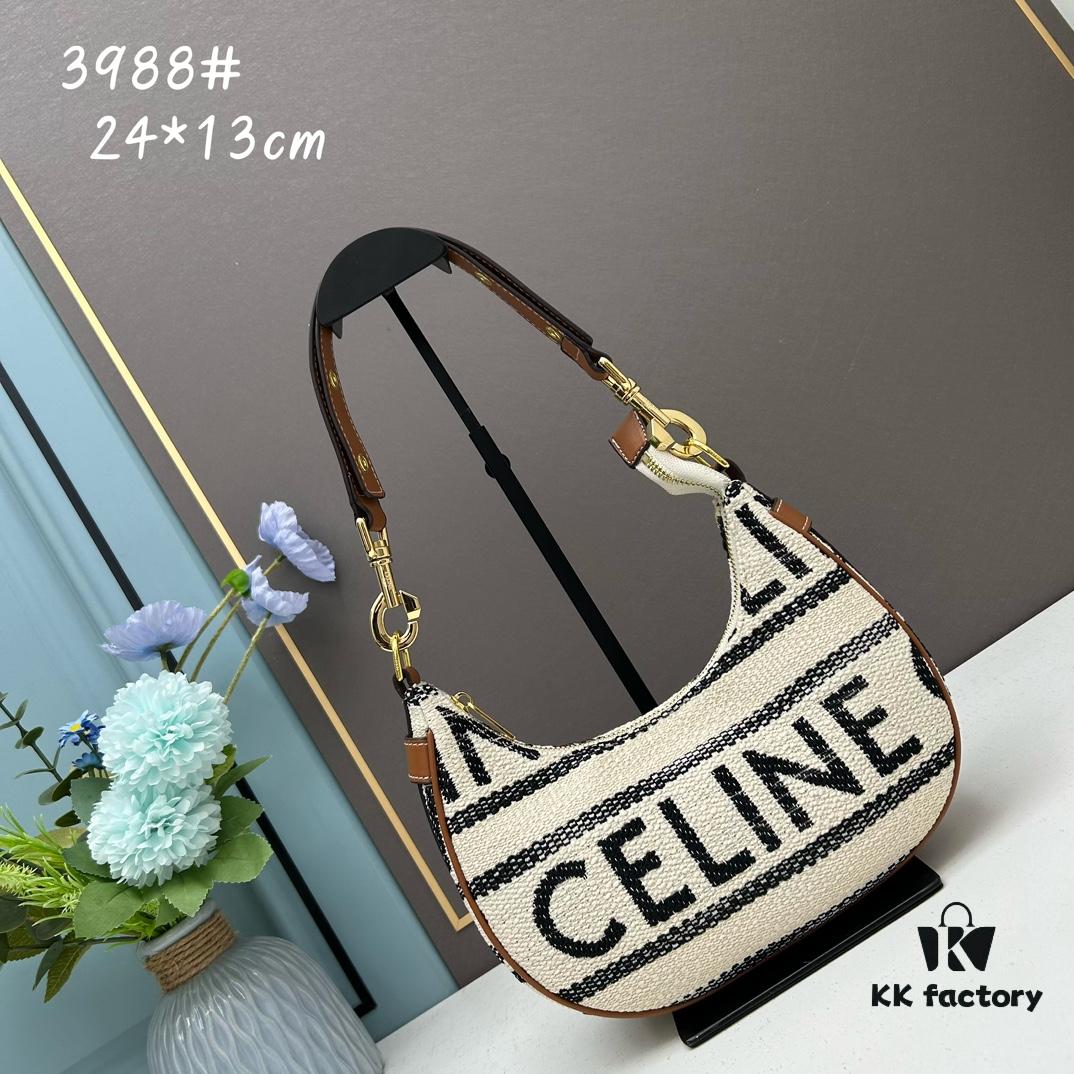 New Arrival Celine Shoulder Bag, Vintage Style, Large Capacity, Minimalist Letter Design, 24*13cm, Model No. 3988