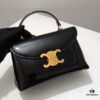 6930ace16e68136f4d9acf50 Upgraded Small Size Release Celine 2024 New Triumph Arch Handbag Patent Leather