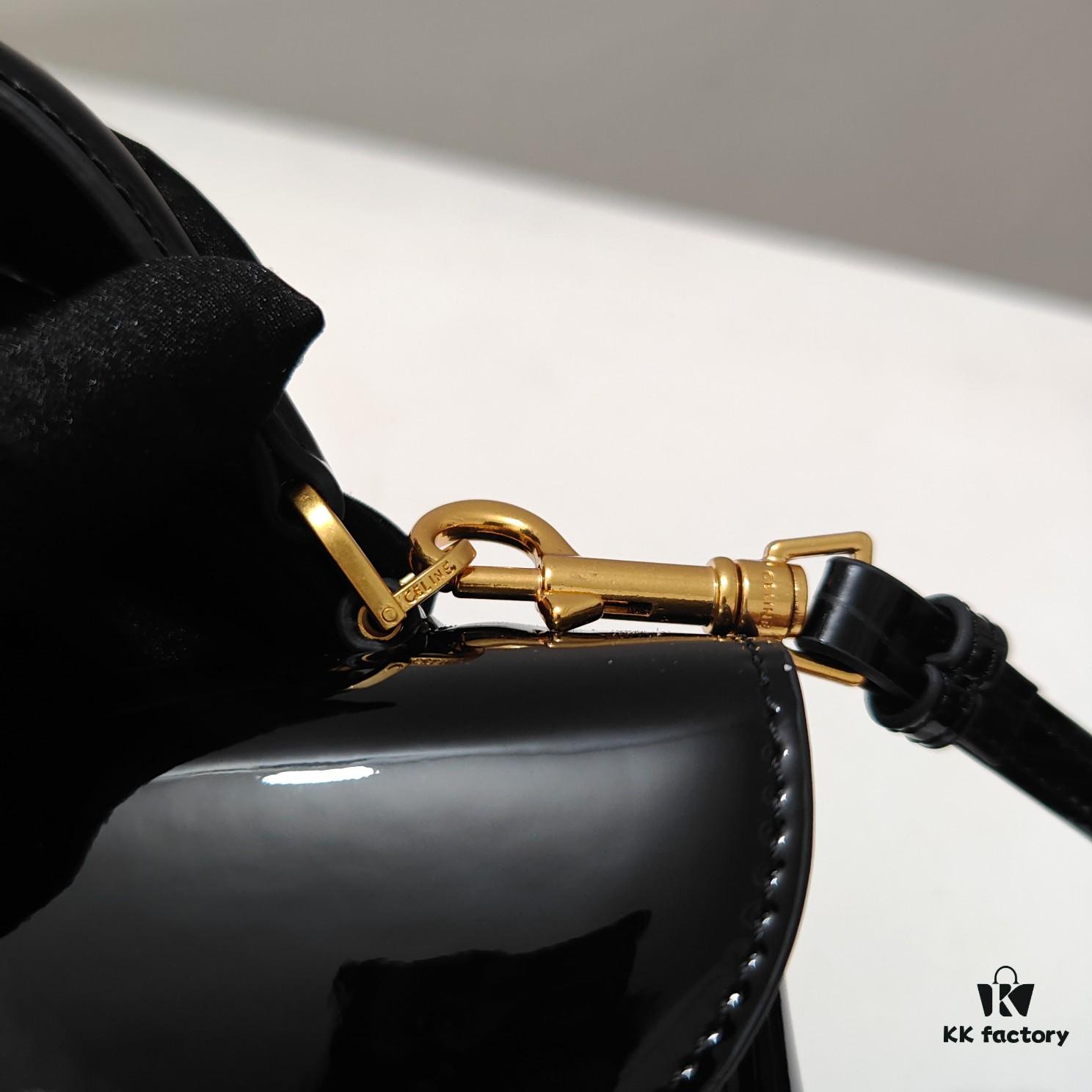 6930ace16e68136f4d9acf52 Upgraded Small Size Release Celine 2024 New Triumph Arch Handbag Patent Leather