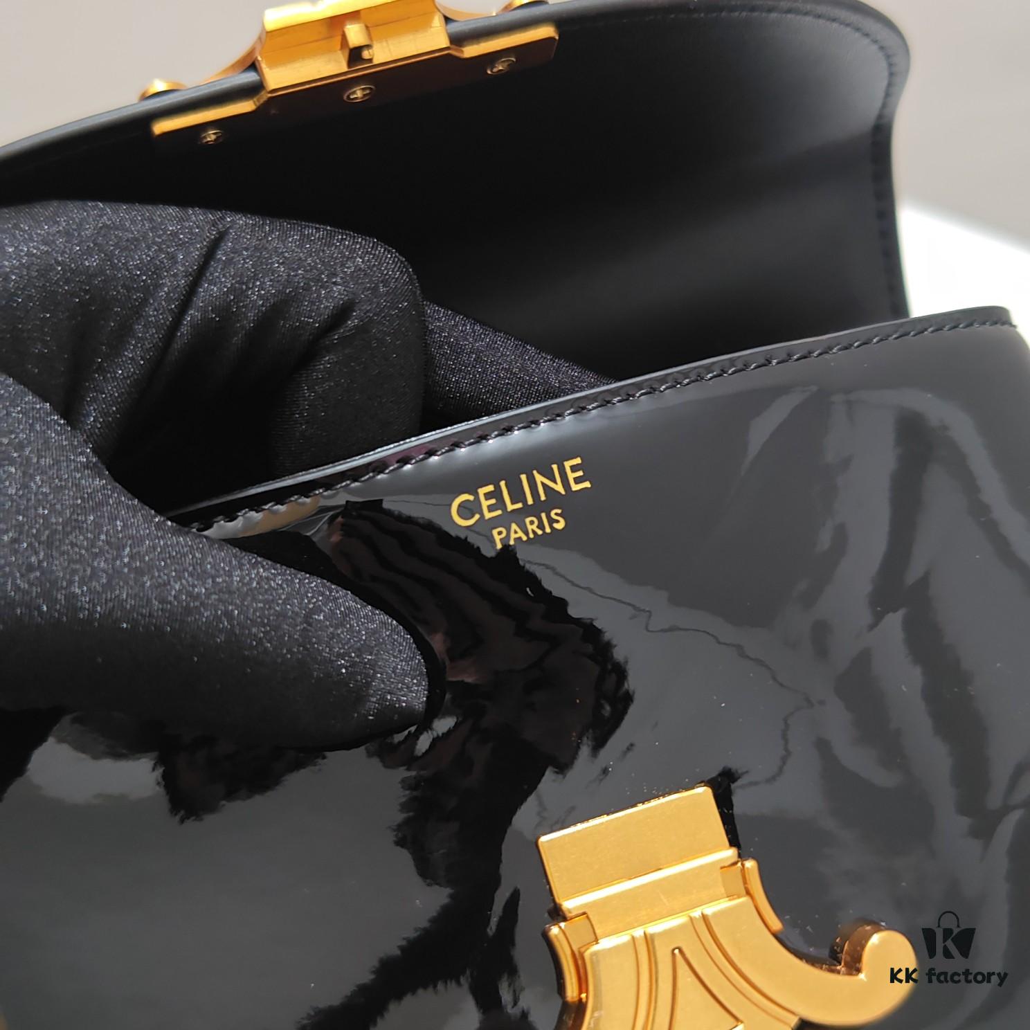 6930ace36e68136f4d9acf55 Upgraded Small Size Release Celine 2024 New Triumph Arch Handbag Patent Leather