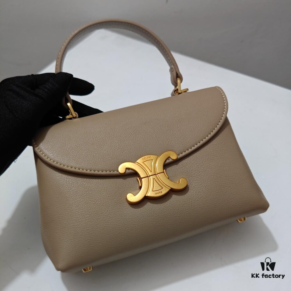 6930ace86e68136f4d9acf61 Quality Upgrade Small Size Celine 2024 New Arc Triomphe Bag, Cracked Grain Cowhide Leather