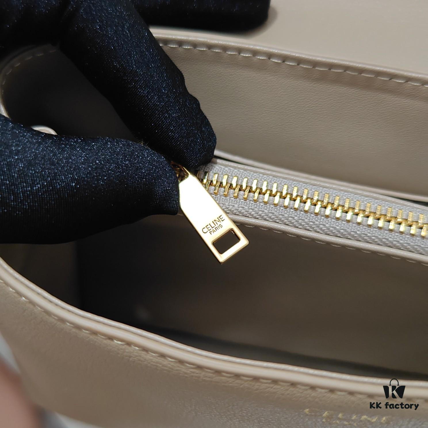 Quality Upgrade Small Size Celine 2024 New Arc Triomphe Bag, Cracked Grain Cowhide Leather