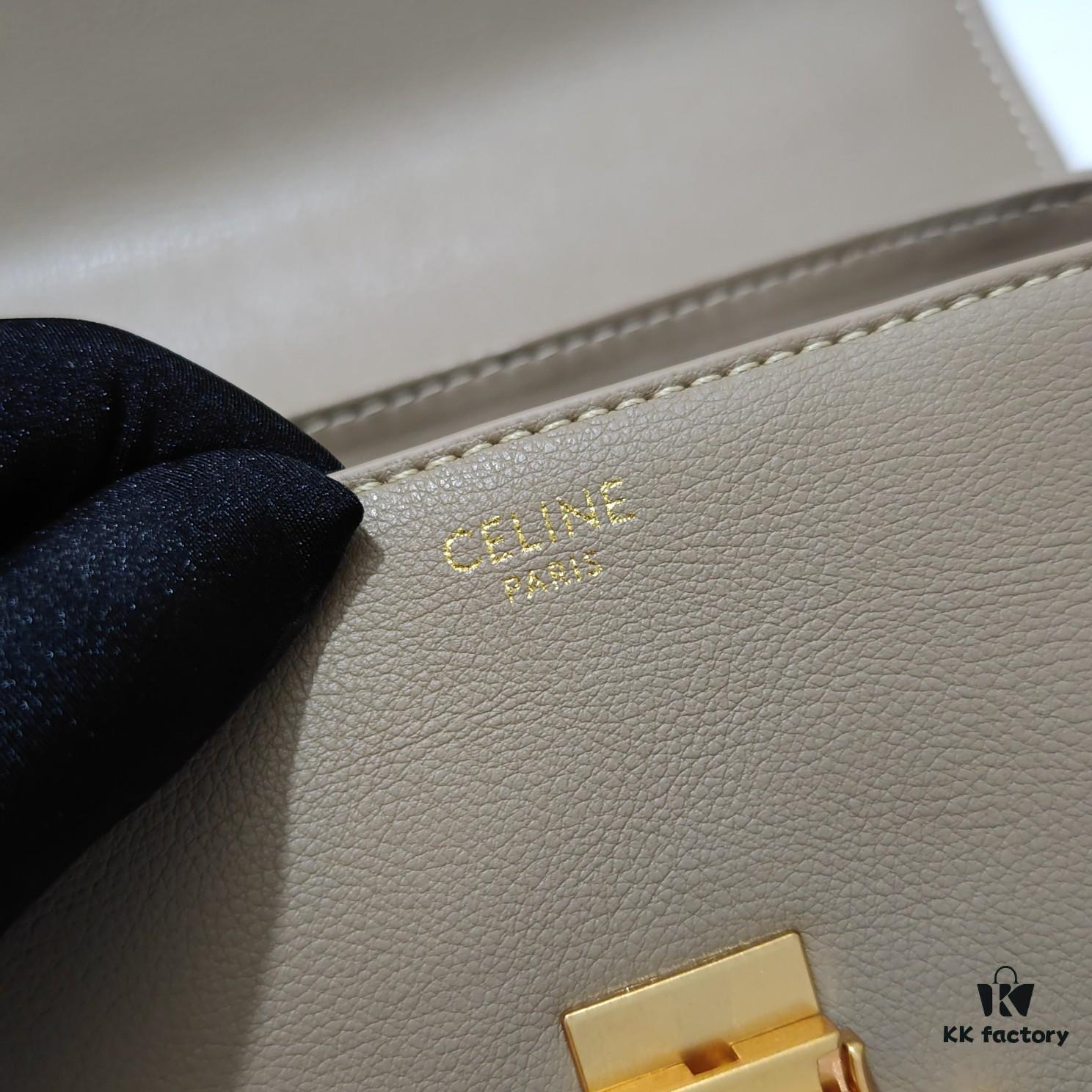 Quality Upgrade Small Size Celine 2024 New Arc Triomphe Bag, Cracked Grain Cowhide Leather