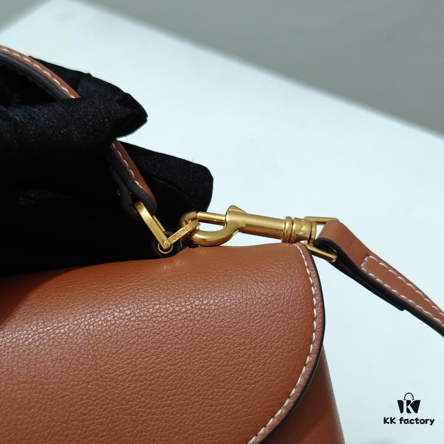 6930acee6e68136f4d9acf6c Top Quality Original Mini Celine 2024 New Triumph Arch Handbag, Crisply Textured Calfskin