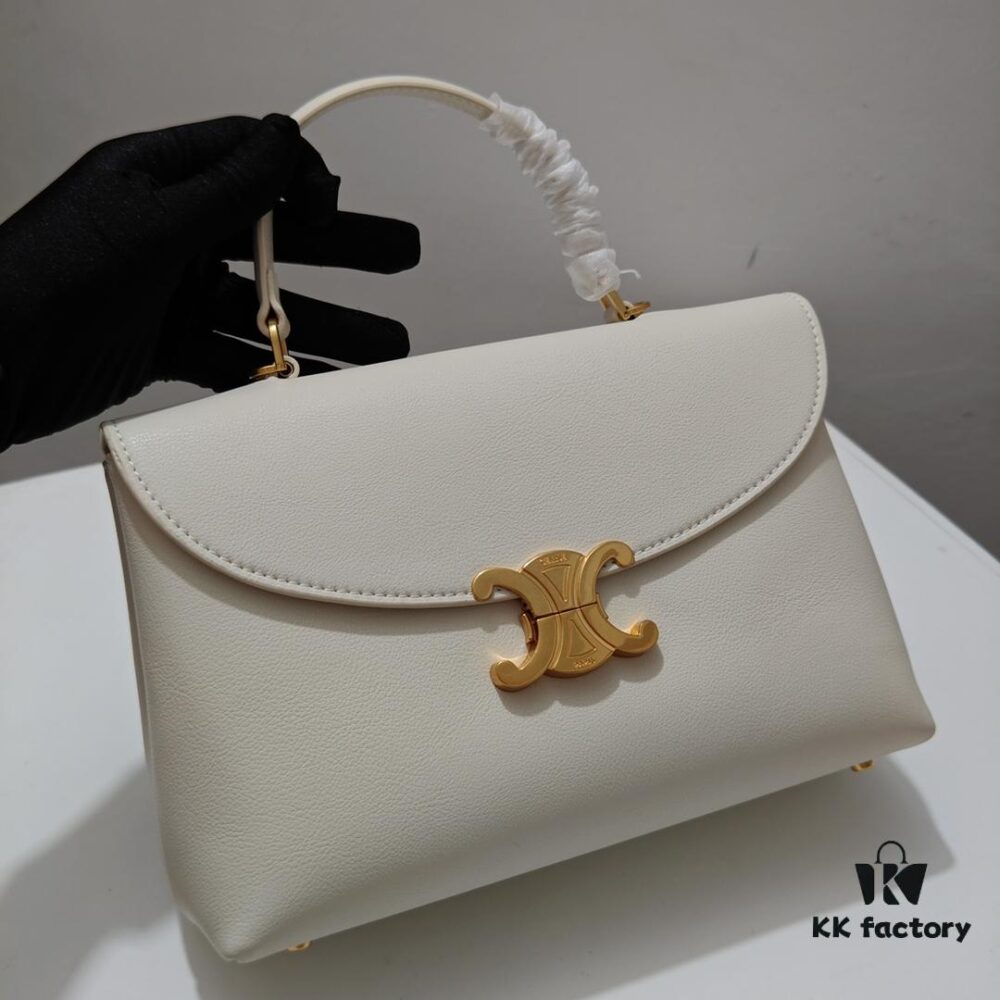 6930ad046e68136f4d9acf9f Top-Grade Cowhide, Crisply Textured Leather, Celine 2024 New Arrival Archlight Handbag, Minimalist and Elegant Design in Large Size 25cm