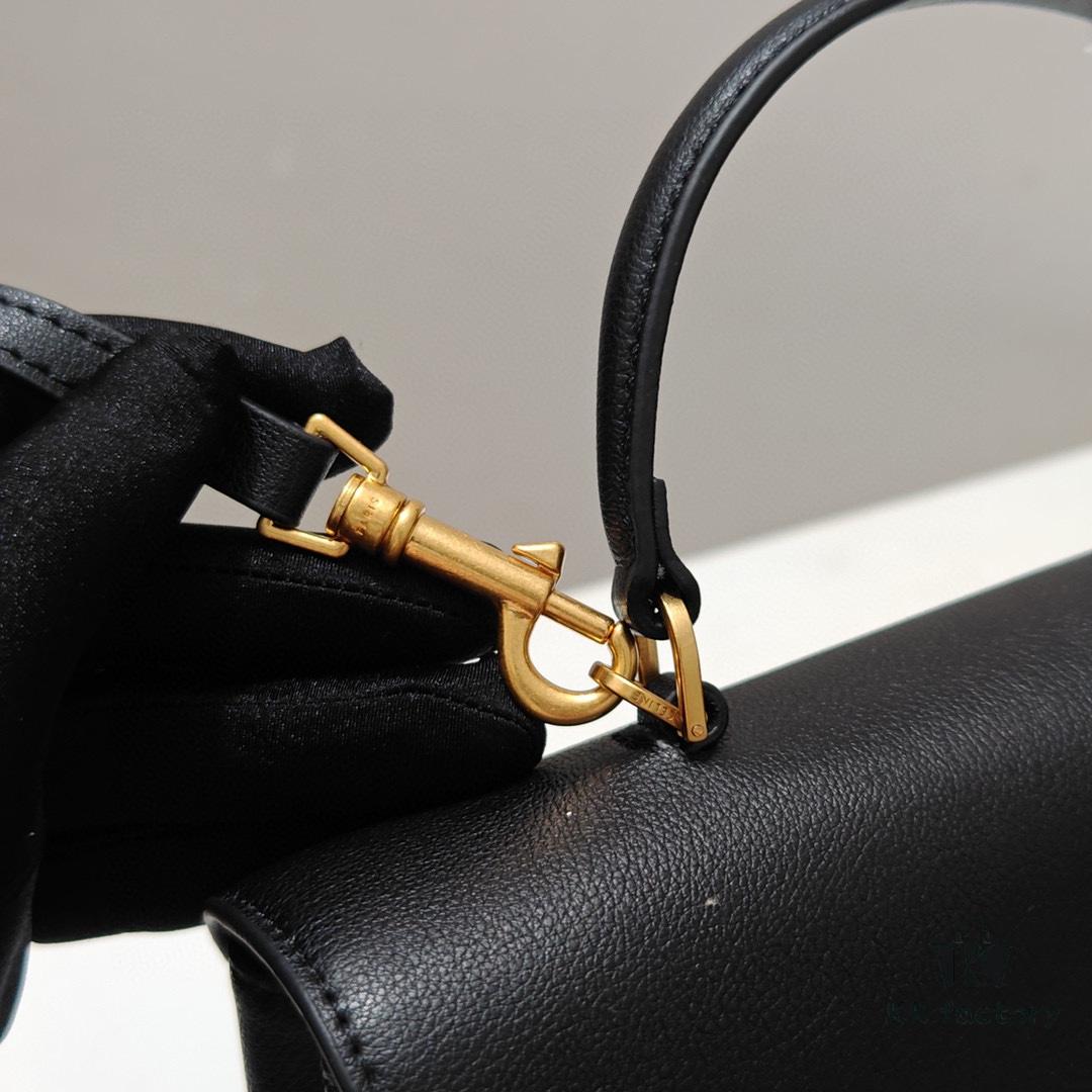 6930ad096e68136f4d9acfaa Top-Grade Cowhide, Crinkle Grain Leather, Celine 2024 New Arrival Archway Handbag, Minimalist and Exquisite Design in Large Size 25cm