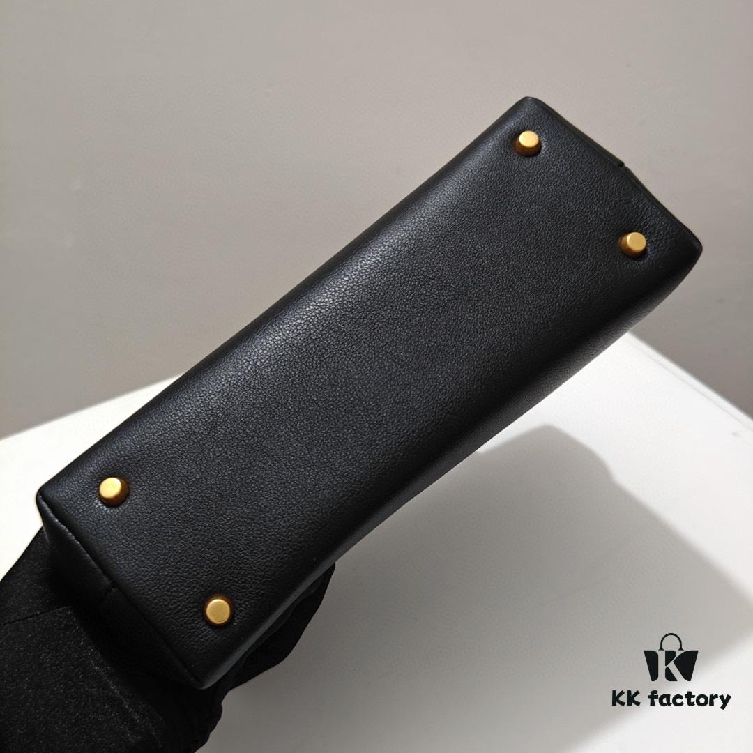 6930ad0a6e68136f4d9acfae Top-Grade Cowhide, Crinkle Grain Leather, Celine 2024 New Arrival Archway Handbag, Minimalist and Exquisite Design in Large Size 25cm