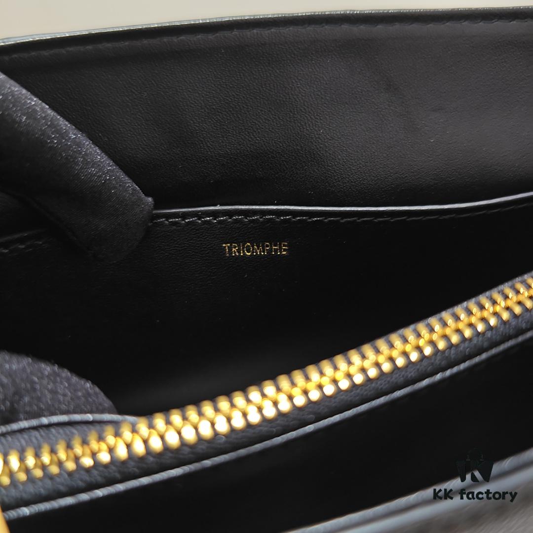 6930ad0a6e68136f4d9acfaf Top-Grade Cowhide, Crinkle Grain Leather, Celine 2024 New Arrival Archway Handbag, Minimalist and Exquisite Design in Large Size 25cm