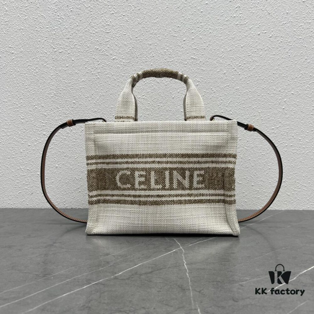6930ad0b6e68136f4d9acfb0 CABAS THAIS Small Celine Striped Fabric Tote Bag - Handheld, Shoulder, Crossbody