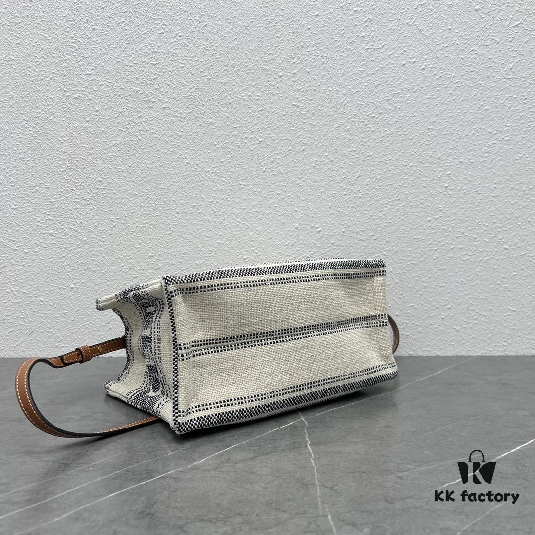 6930ad106e68136f4d9acfb8 CABAS THAIS Small Celine Jacquard Striped Fabric Tote Bag - Handheld, Shoulder or Crossbody