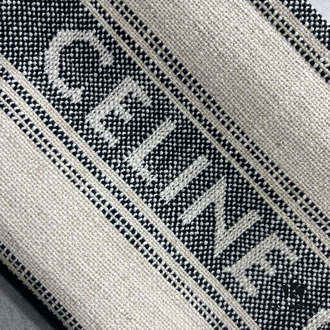 6930ad106e68136f4d9acfb9 CABAS THAIS Small Celine Jacquard Striped Fabric Tote Bag - Handheld, Shoulder or Crossbody