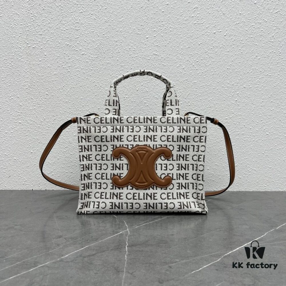 6930ad116e68136f4d9acfbc CELINE CABAS THAIS | New Autumn All-Over Print Fabric Small Tote Bag with Calfskin Trims