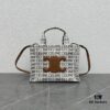 6930ad116e68136f4d9acfbc CELINE CABAS THAIS | New Autumn All-Over Print Fabric Small Tote Bag with Calfskin Trims