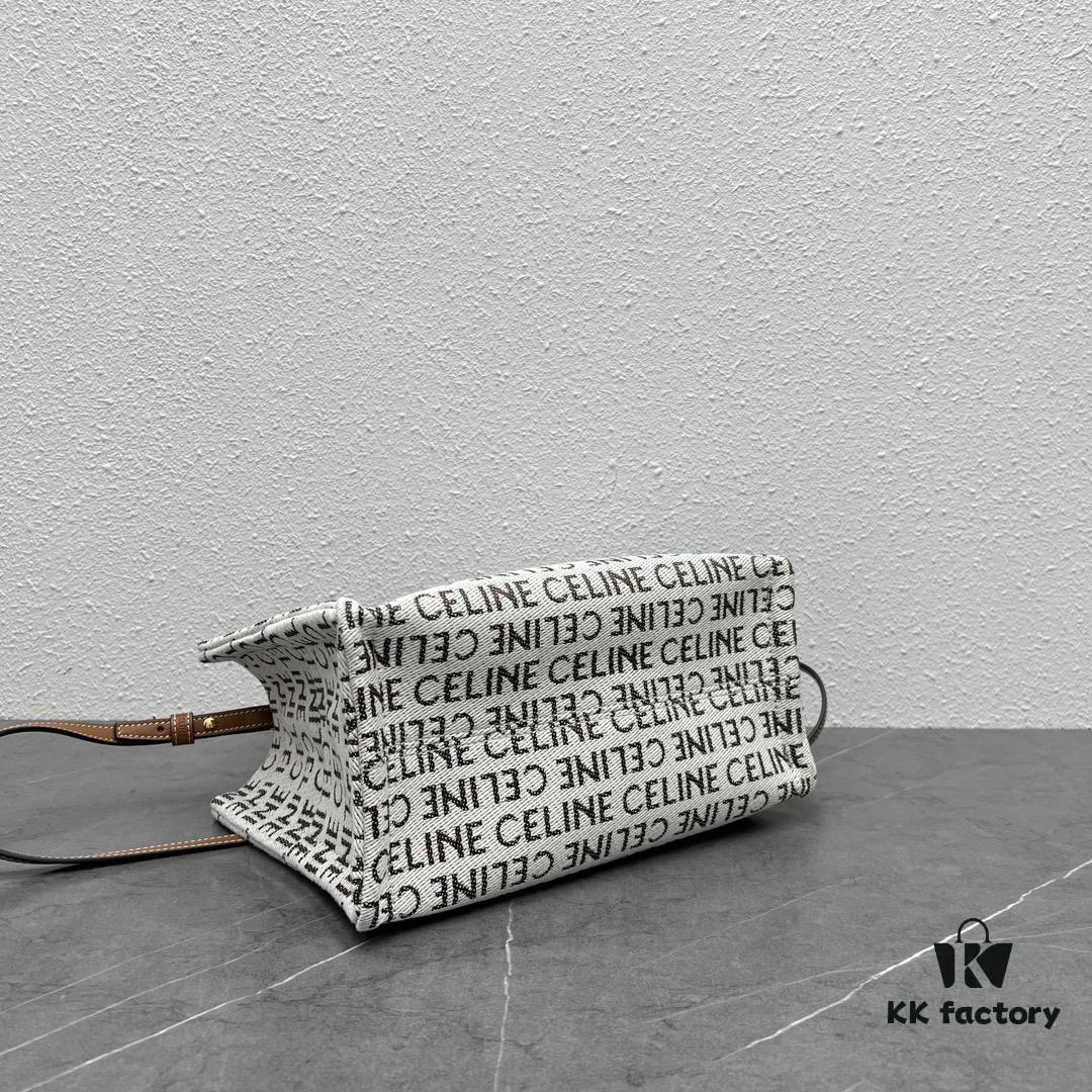 6930ad136e68136f4d9acfbf CELINE CABAS THAIS | New Autumn All-Over Print Fabric Small Tote Bag with Calfskin Trims