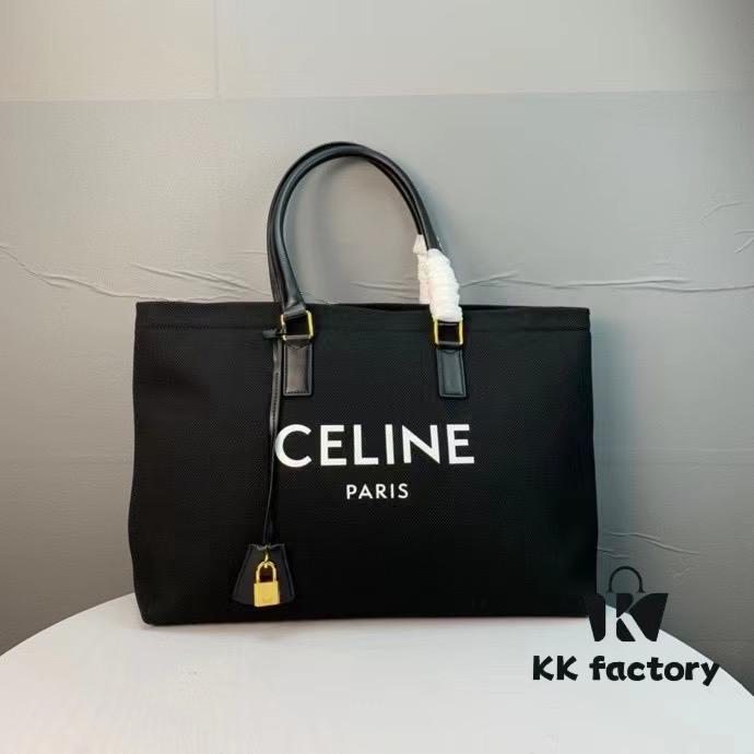6930ad296e68136f4d9acfee New Arrival 🔅 CABAS CELINE Canvas and Calfskin Crossbody Tote Bag