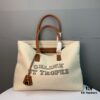 New Arrival 🔅 CABAS CELINE Canvas and Calfskin Crossbody Tote Bag