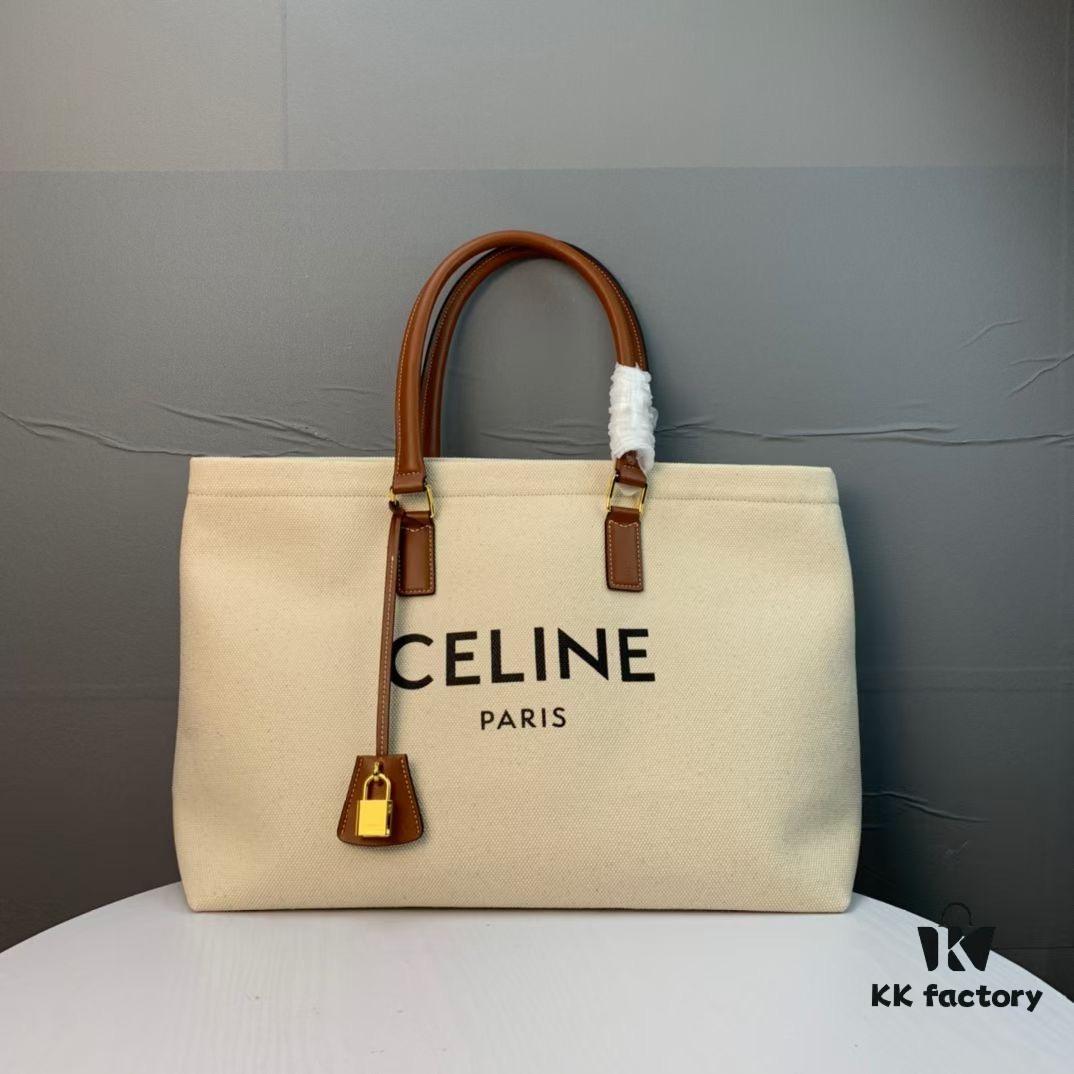 6930ad316e68136f4d9ad000 New Arrival 🔅 CABAS CELINE Printed Canvas and Calfskin Crossbody Tote Bag