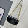 6930ad606e68136f4d9ad059 Upgraded Release Celine 2024 New Model Chain Half-Moon Bag, Box Leather with Arc de Triomphe Metal Clasp Closure