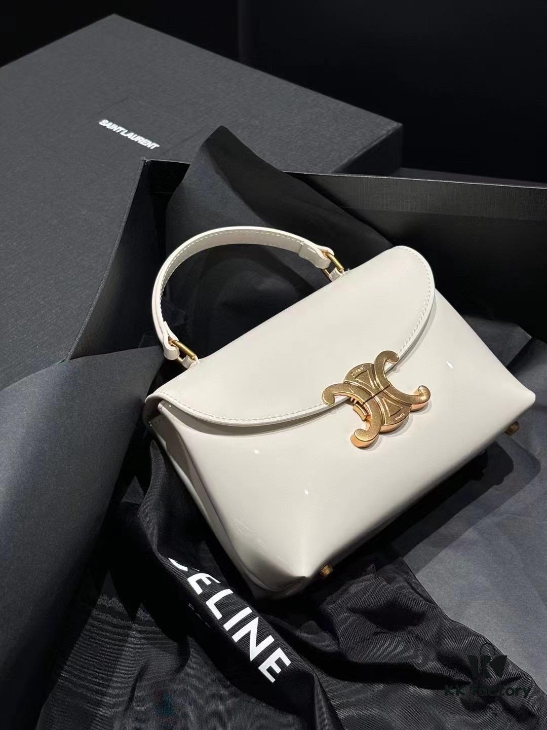 6930ad696e68136f4d9ad06d Top-tier Release Celine 2024 New Arrival Arc Triomphe Bag Patent Leather Mini Size 20.5x13x8