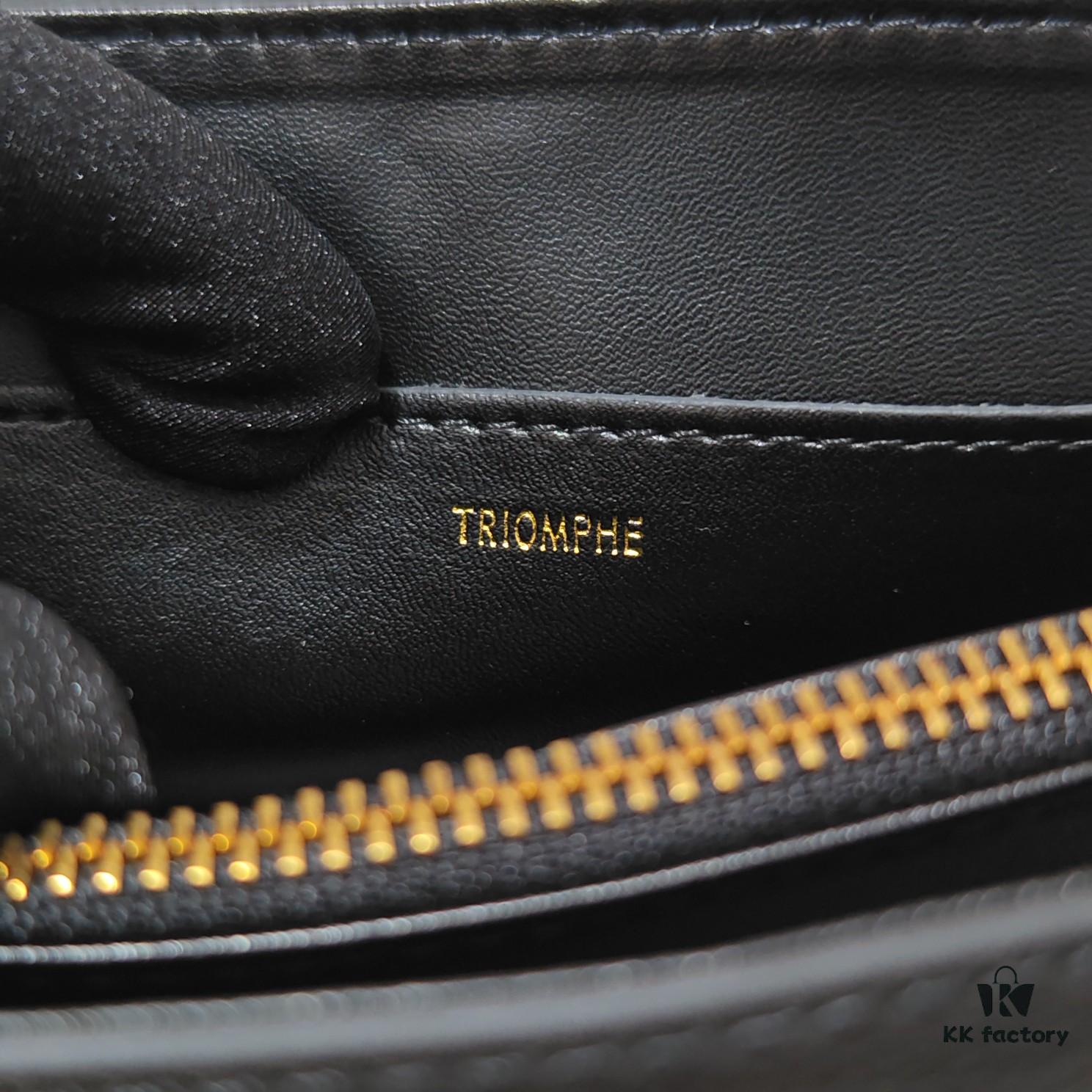 6930ad6e6e68136f4d9ad07a Top Quality Original Mini Celine 2024 New Triumph Arch Handbag, Crisply Textured Calfskin