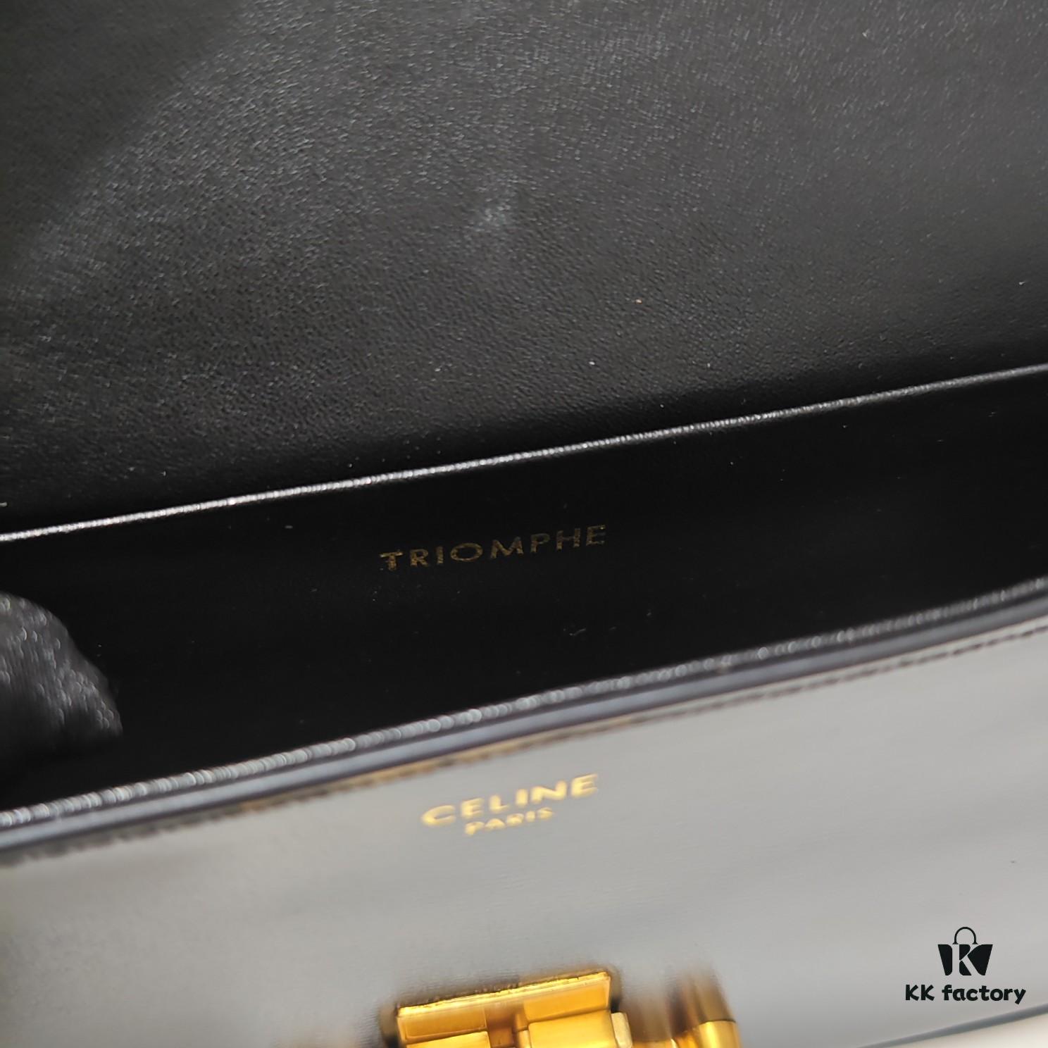 Top Quality Original Celine Triomphe Classic Crossbody Bag, Veined Calfskin Leather, Can Be Carried Underarm, by Hand or Crossbody, Perfect Match in Design and Color, Elegant 3D Structure