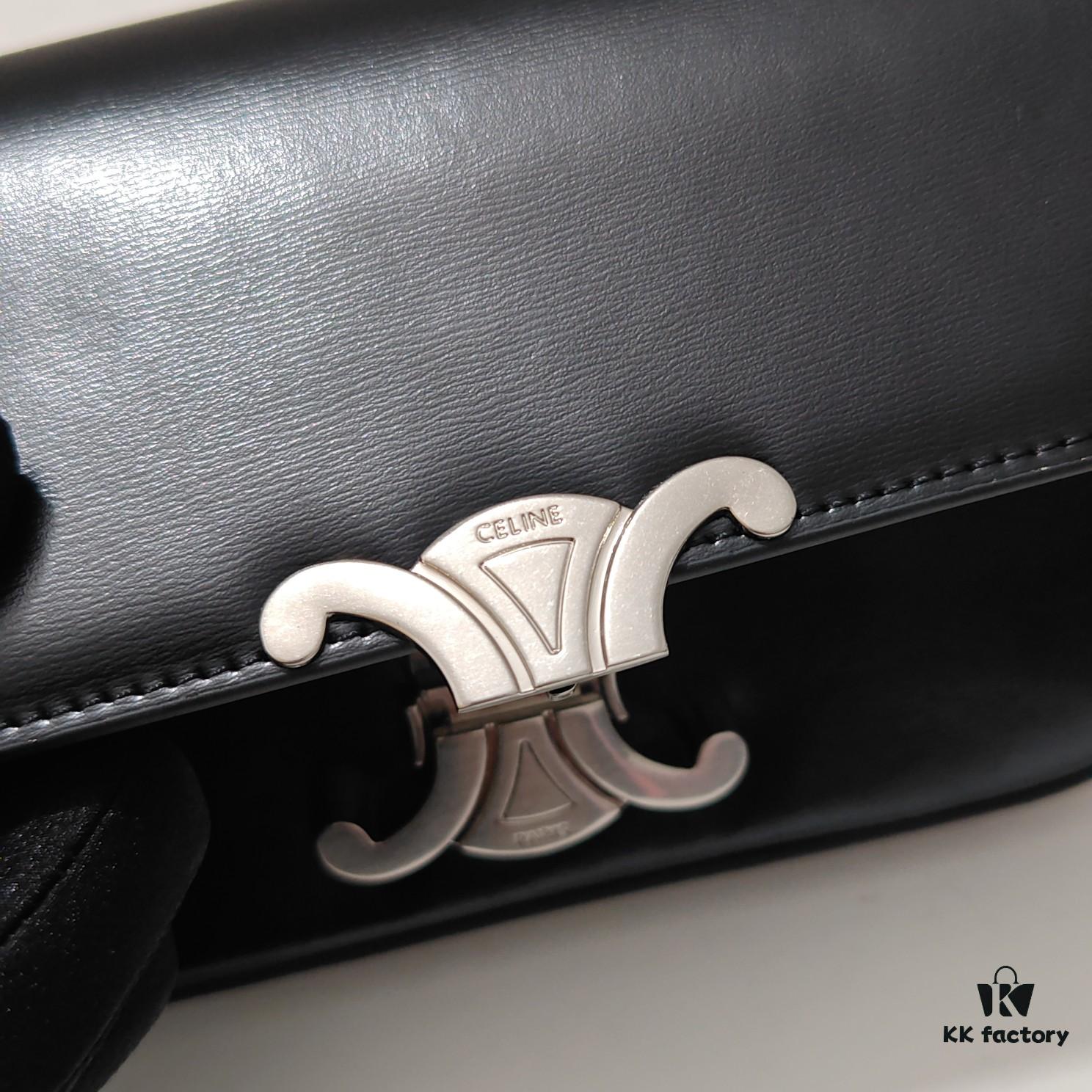 6930adb06e68136f4d9ad10d Top Quality Original Celine Triomphe Classic Crossbody Bag, Veined Calfskin Leather, Can Be Carried Underarm, by Hand or Shoulder Strap