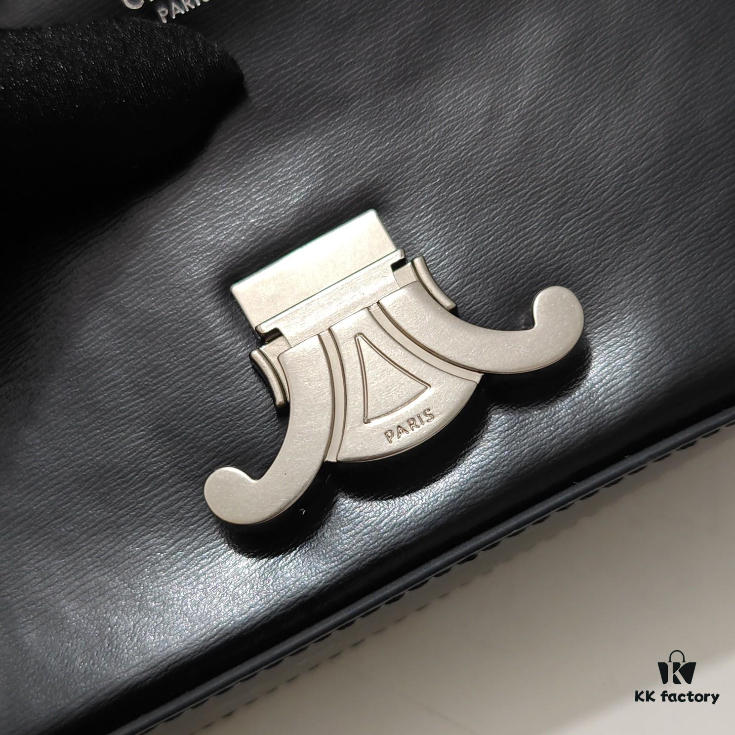 6930adb06e68136f4d9ad10e Top Quality Original Celine Triomphe Classic Crossbody Bag, Veined Calfskin Leather, Can Be Carried Underarm, by Hand or Shoulder Strap