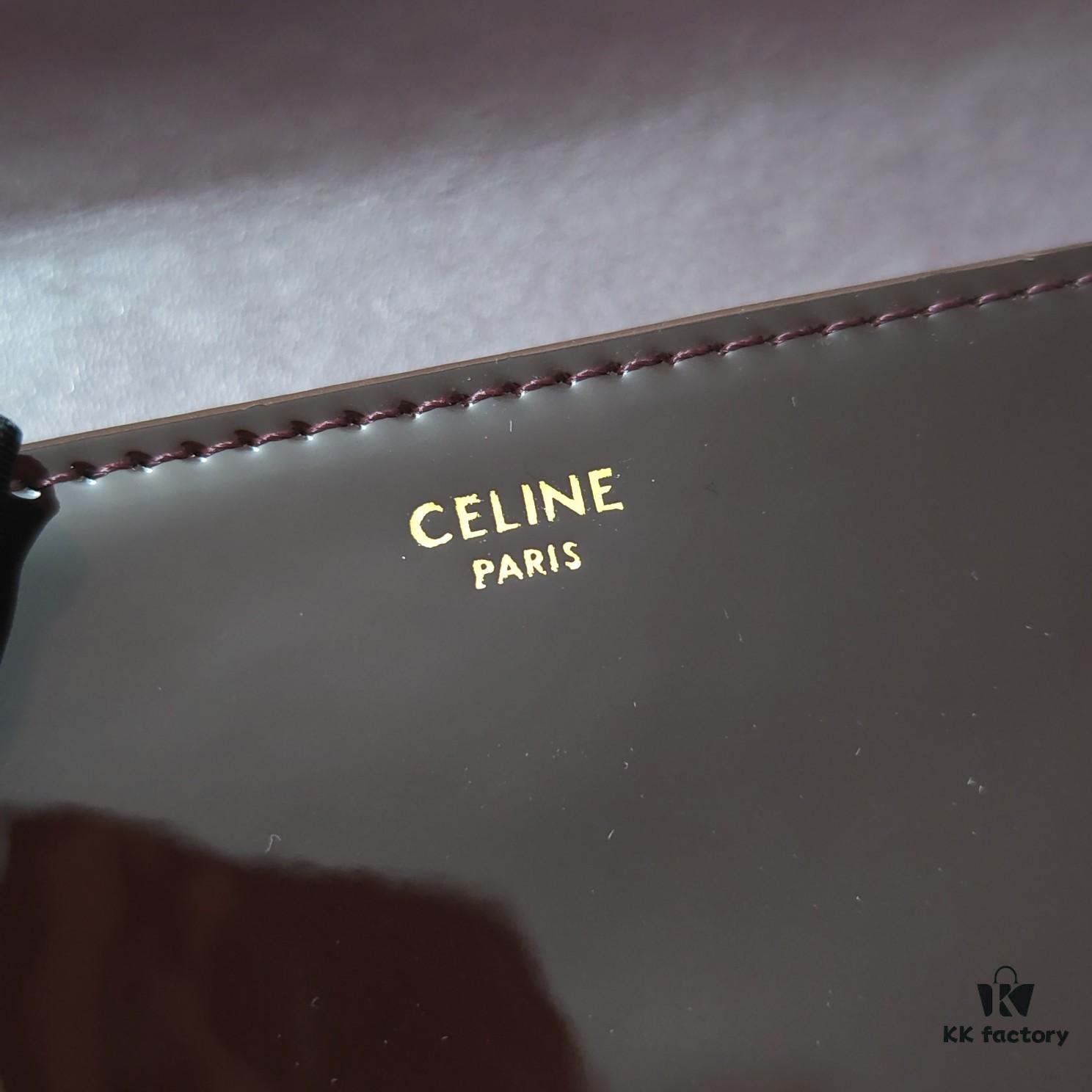 6930adc56e68136f4d9ad13a Top Quality Original Celine Triomphe Classic Underarm Bag New Patent Chocolate Brown