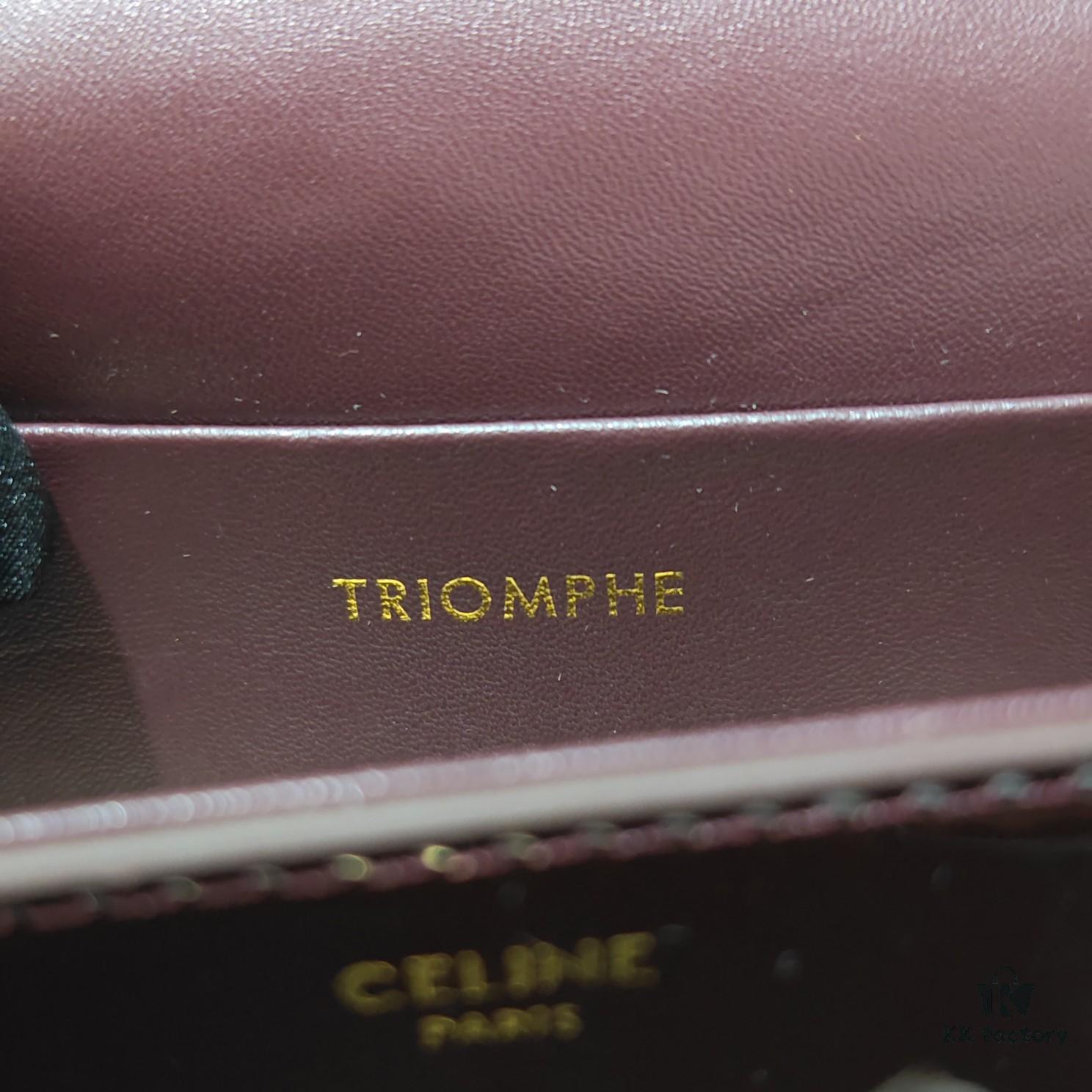 6930adc66e68136f4d9ad13d Top Quality Original Celine Triomphe Classic Underarm Bag New Patent Chocolate Brown