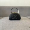 6930ade76e68136f4d9ad183 Celine New Logo Print Half-Moon Mini Bag, Black, Genuine Leather Trim, Adjustable Detachable Strap