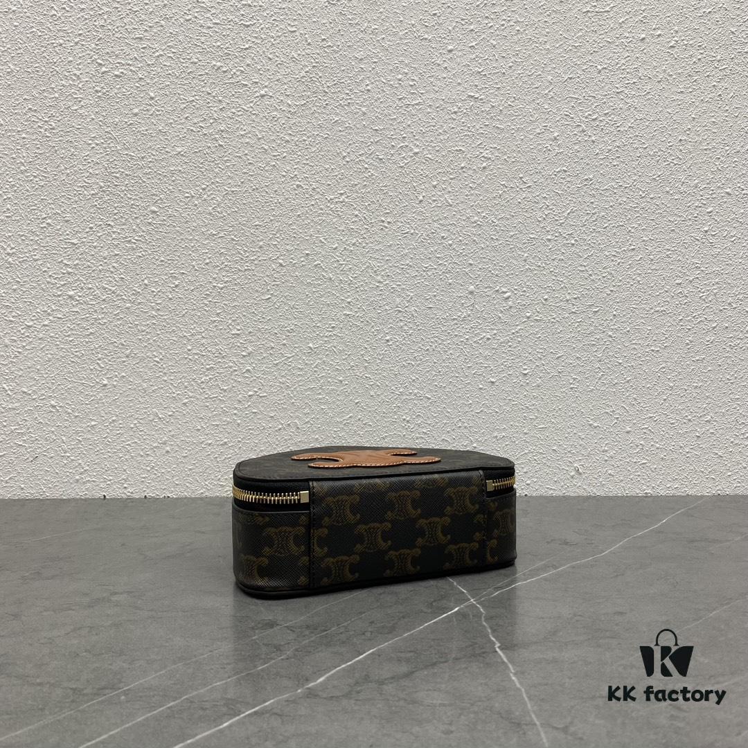 6930adeb6e68136f4d9ad18a Celine New Logo Printed Half-Moon Bag - Mini Leather Handbag with Adjustable Strap