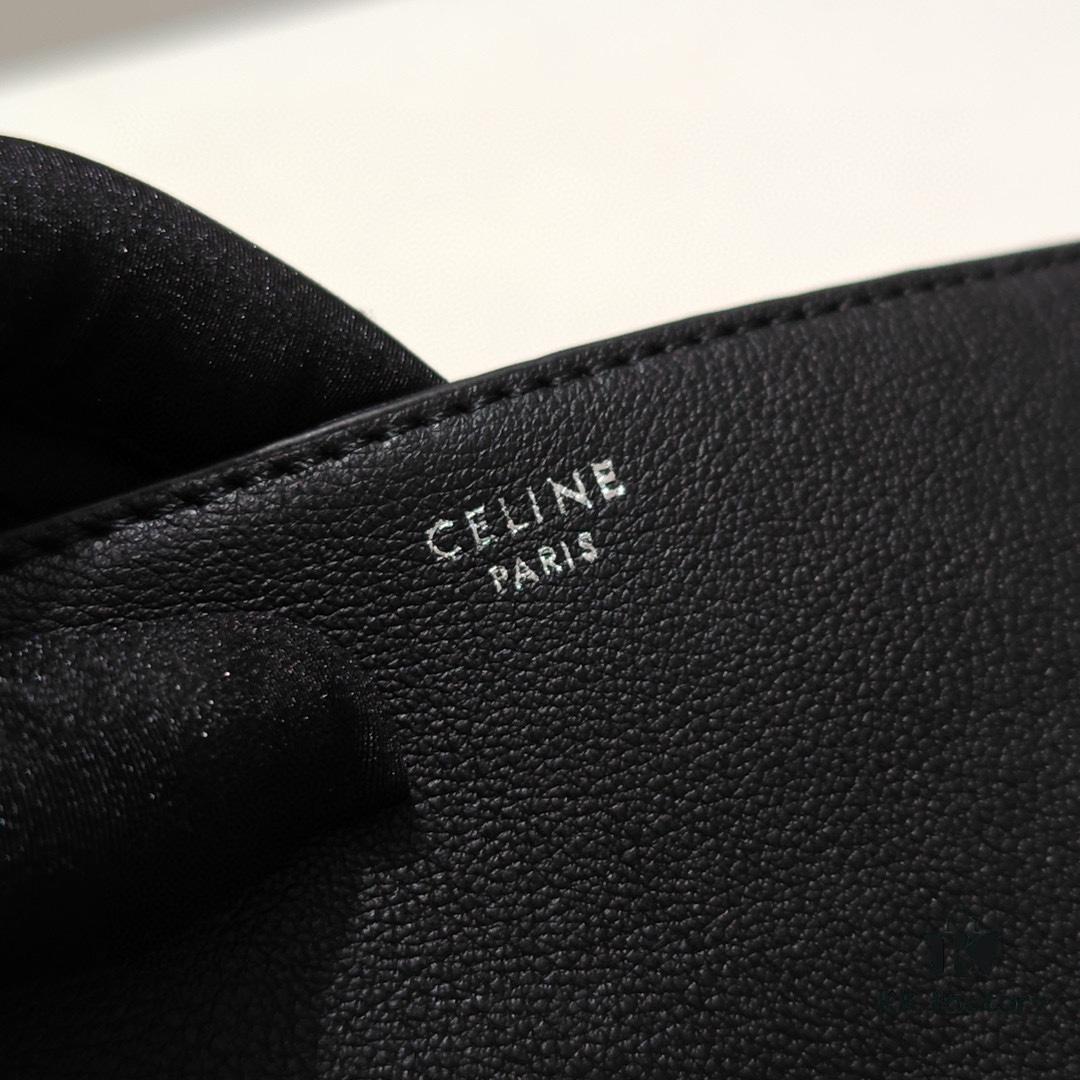 Top-Grade Cowhide, Crinkle Grain Leather, Celine 2024 New Arrival Arc Triomphe Bag, Minimalist and Elegant Design in Large Size 25cm