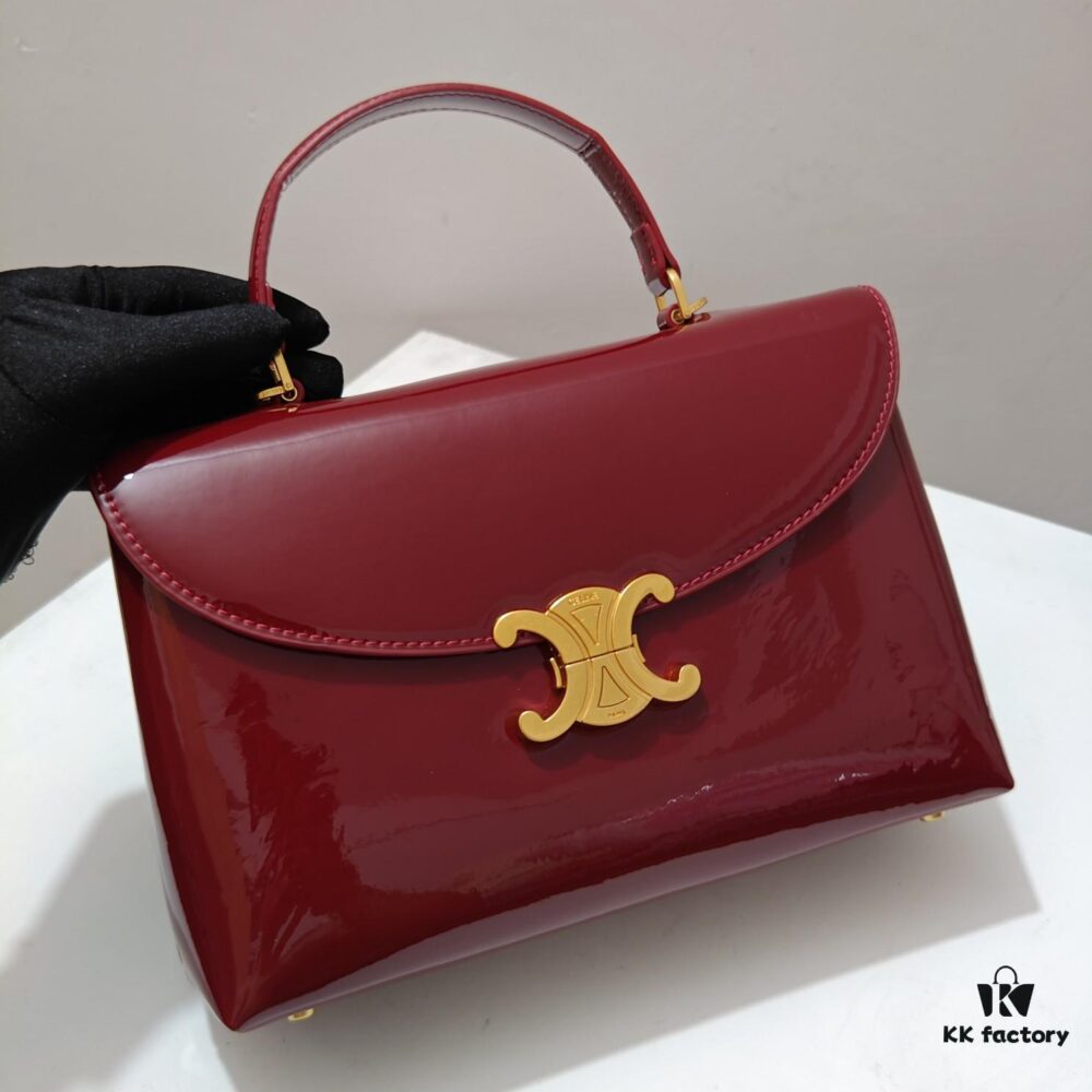 6930ae476e68136f4d9ad234 Top-Grade Cowhide New Style Patent Leather Celine 2024 Avant Bag Large 25cm