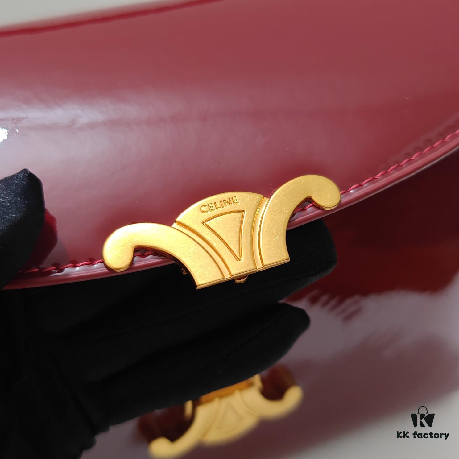 6930ae4c6e68136f4d9ad23d Top-Grade Cowhide New Style Patent Leather Celine 2024 Avant Bag Large 25cm