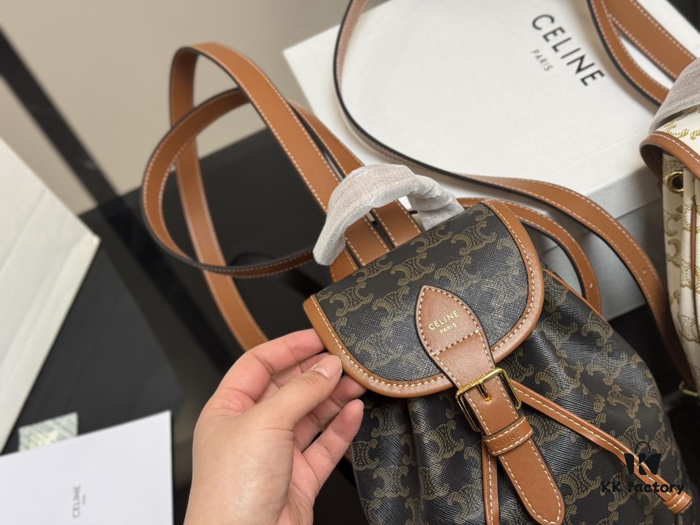 6930ae5b6e68136f4d9ad259 Celine Leather Backpack in Cowhide - Large Size