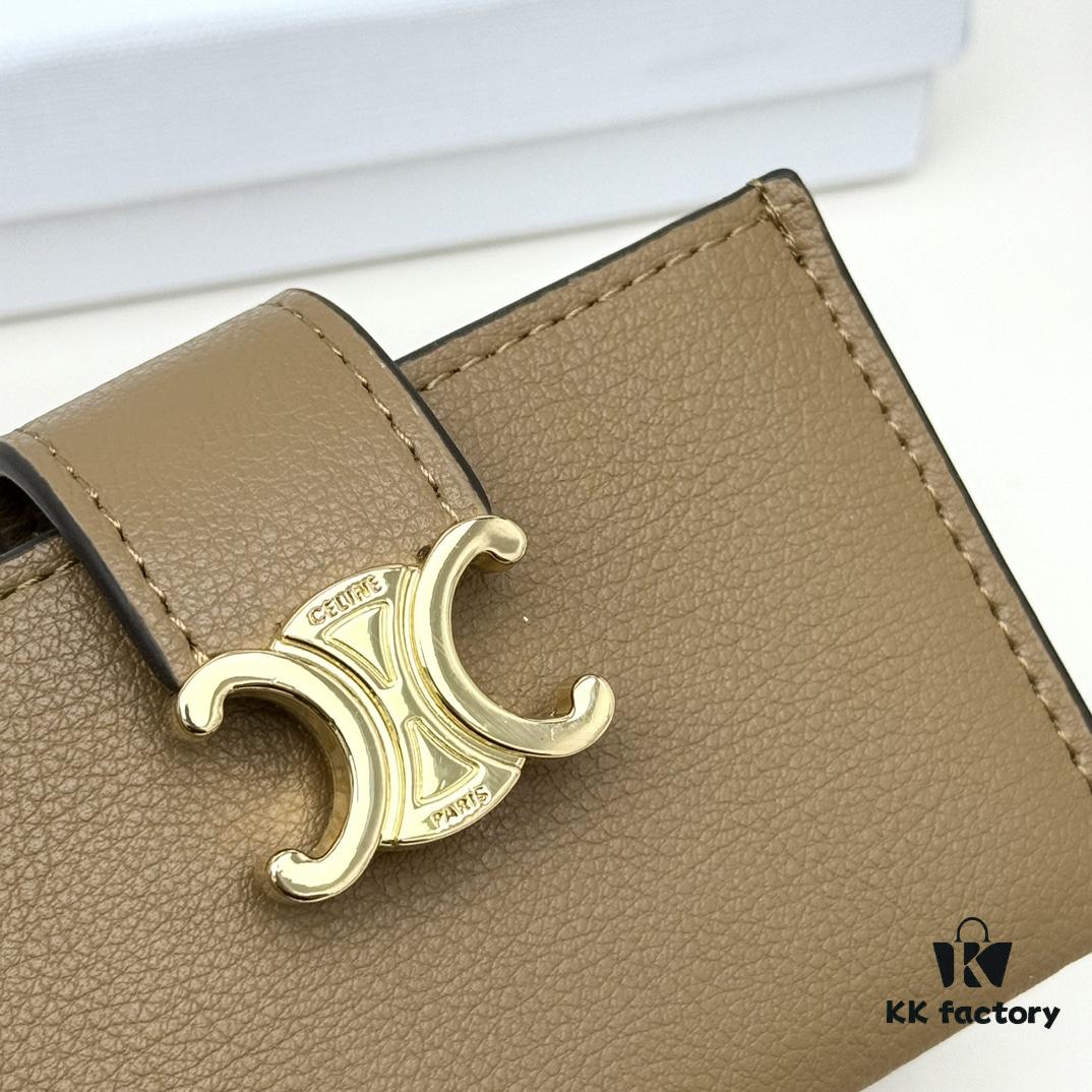 6930ae726e68136f4d9ad27d Celine 794 Black Brown Smoke Grey 10.5*6 Accordion Fold Card Holder